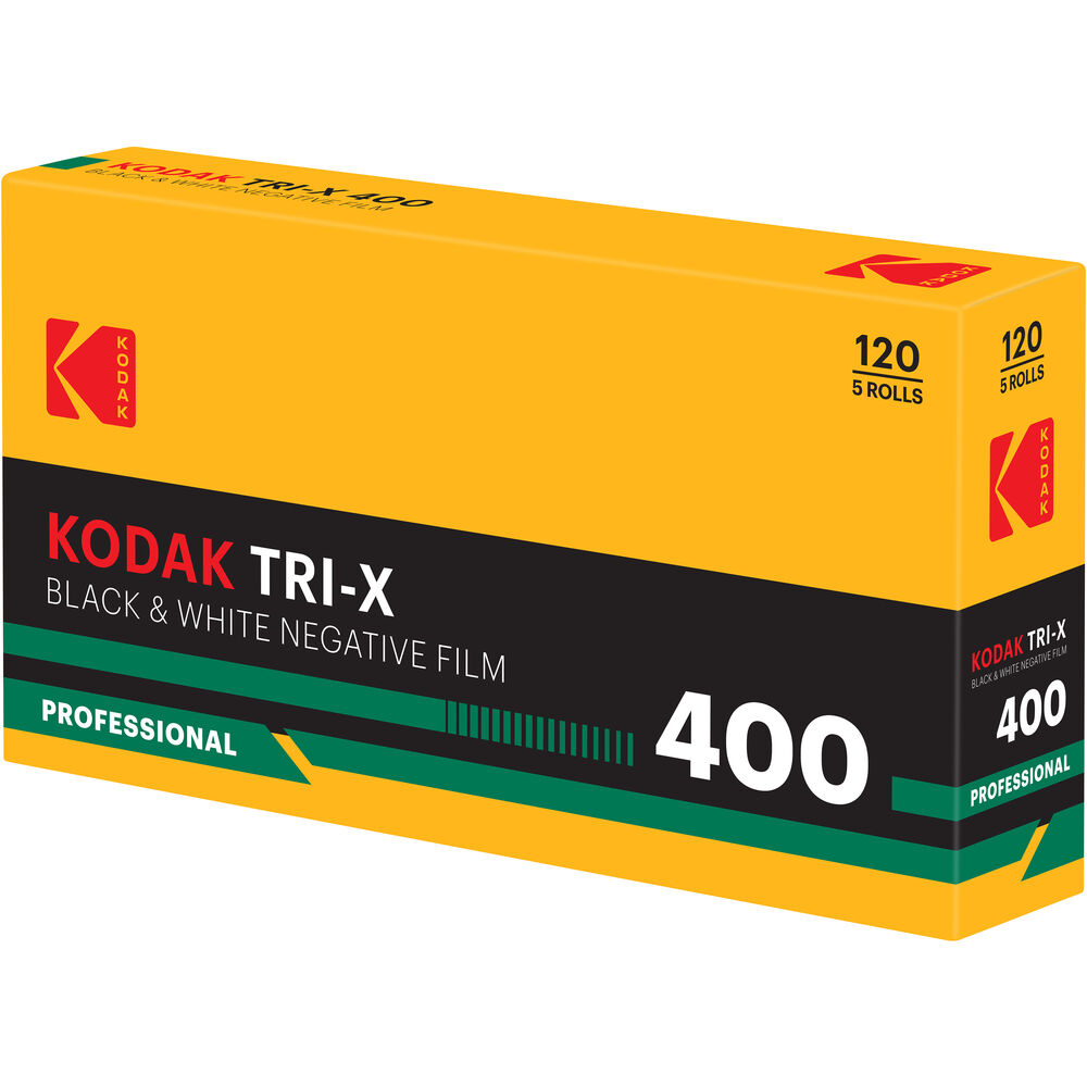 Kodak Professional Tri-X 400 Black and White Negative Film (120 Roll Film, 5-Pack, Retro Packaging)